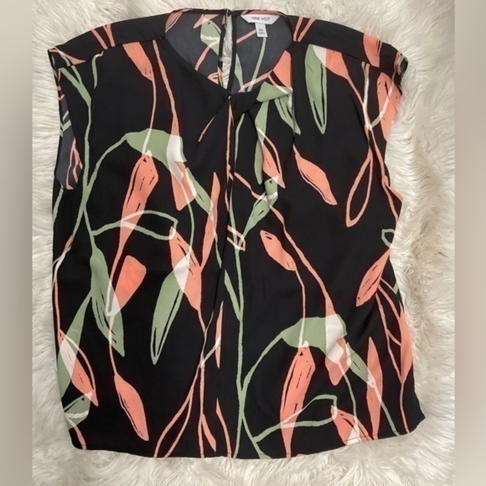 Nine West Floral Print Shirt Size XXL